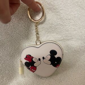 Kate Spade Heart-Shaped Coin Purse with Mickey and Minnie